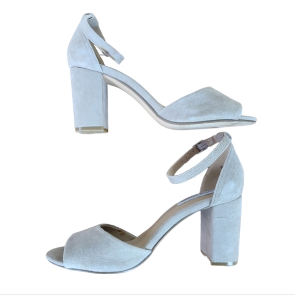 Steve Madden Minna Taupe Genuine Suede Heels Size 8 - Picture 3 of 5